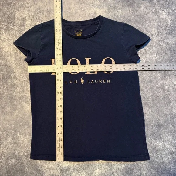 Polo Ralph Lauren Womens Navy Blue Graphic Baby T-Shirt Logo Crew Neck S Small - Picture 5 of 6